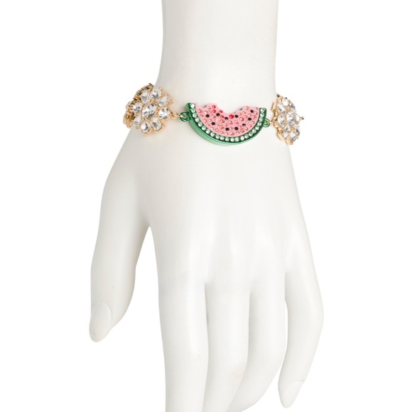 Betsey Johnson Watermelon Crystal Bracelet - Pink and Green - Picture 2 of 2